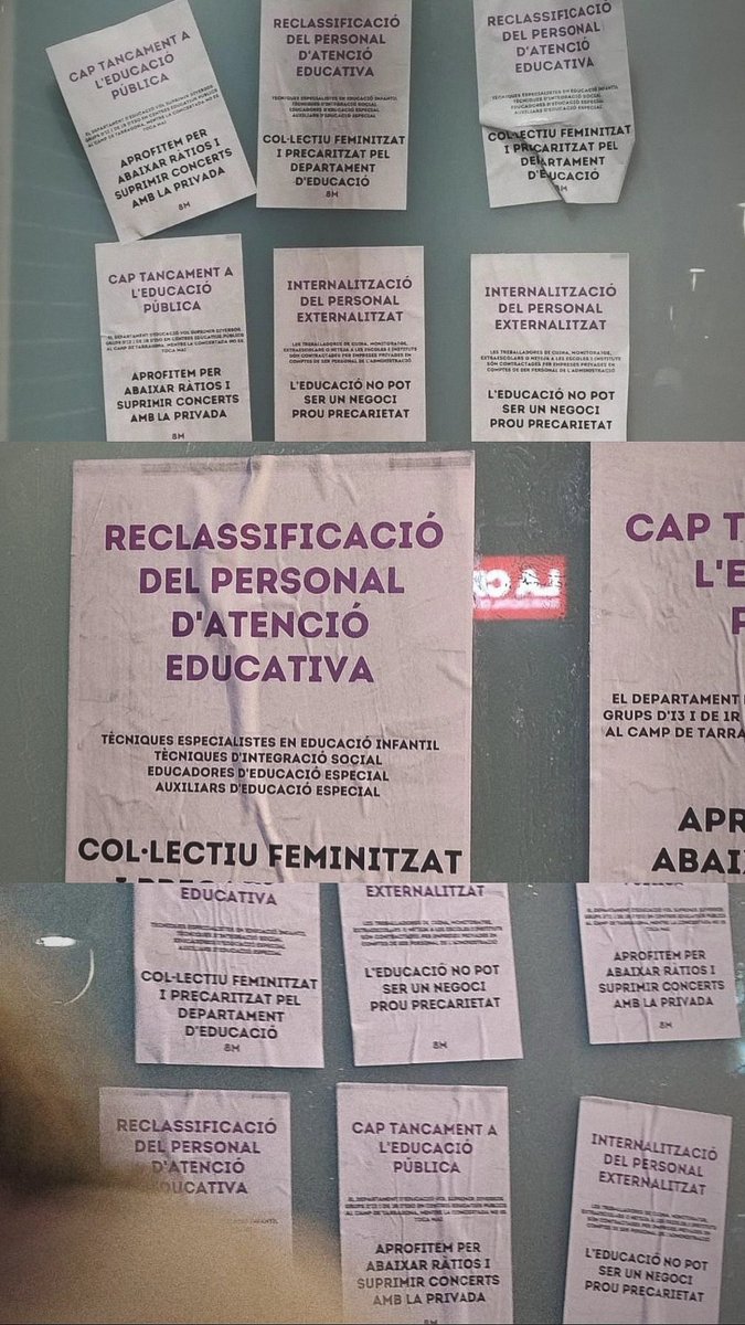 Deixadeserilla's tweet photo. @Plataforma8M @CGTEnsenyament @CGTReus @CGT @LHoraVioleta @CauDeLlunesAftr @la_Sageta @CasalDPF @Genere_CGT @GenereCgtEnse @AccioSocialCGT ✊🏾🔥 Encartellada als Serveis Territorials d'Educació a Tarragona durant la manifestació del #8M

🟣⚫ Cap tancament a l'educació pública, internalització del personal externalitzat i reclassificació professional ja!

✨ Visca la lluita feminista pels serveis públics! https://t.co/3oldsvbbkd