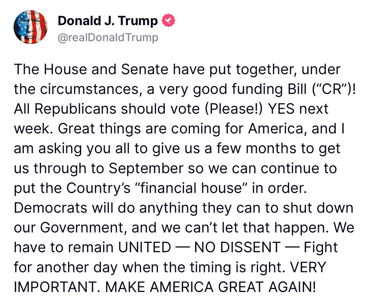 MAGA Voice (@magavoice) on Twitter photo BREAKING 🚨 President Trump just put everybody in the House and Senate on Notice. GET IN LINE BREAKING 🚨 President Trump just put everybody in the House and Senate on Notice. GET IN LINE