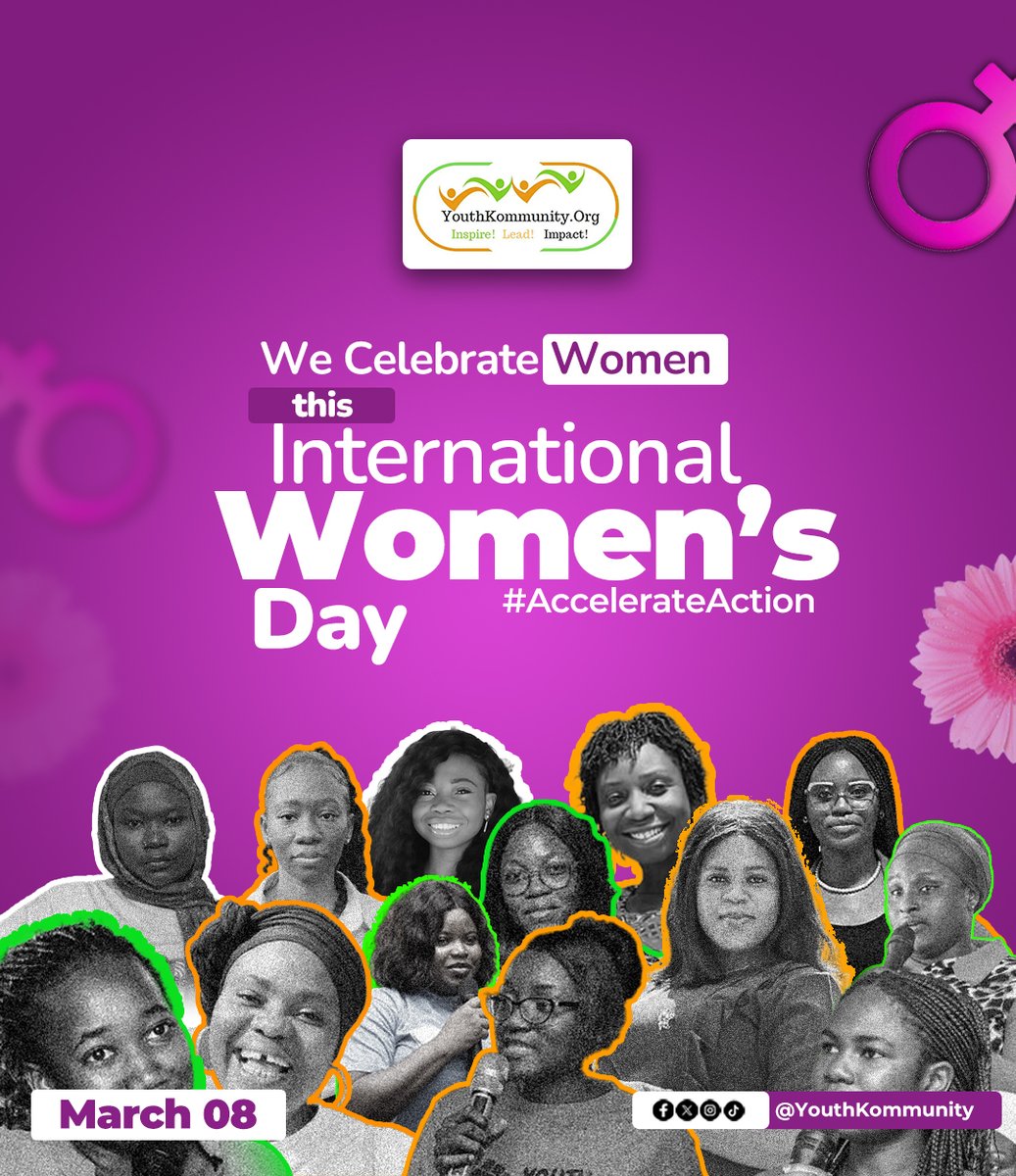 🌟 WOMEN LEADING CHANGE IN GHANA! 🌟  
At YouthKommunity.Org, we celebrate the incredible women driving impact through community action initiatives. 💥 From gender equality to education &amp; ending violence, they’re the HEART of our mission. 💜