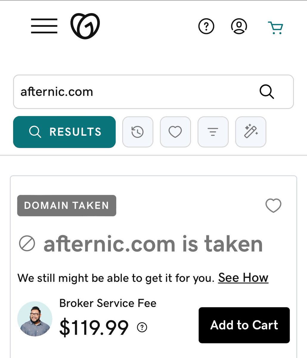 <a href="/kasmiyouness1/">Youness KASMI</a> <a href="/GoDaddy/">GoDaddy</a> This guy own all taken domains , including Afternic.com  😁😂