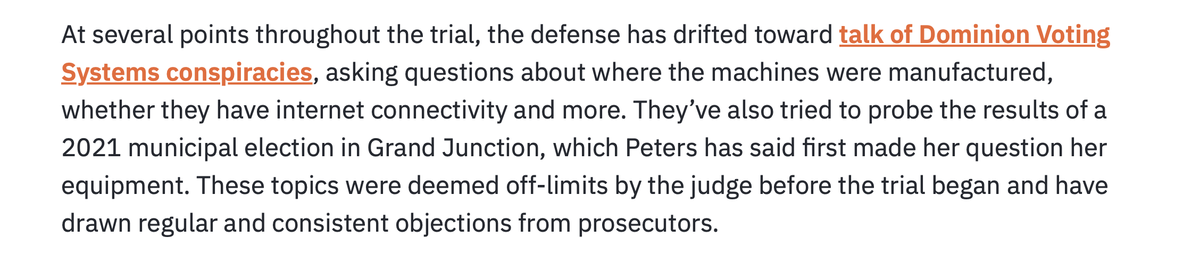 MarkQuarter's tweet image. Tina Peters' job was to sign off on that Machine:  There were reports that the Machine wasn't in order &amp;amp; she had a Computer Scientist look the Machine over

All that was after the Election:   The corrupt Court wouldn't allow Peters' Defense to present basic relevant 
facts

$MTN…