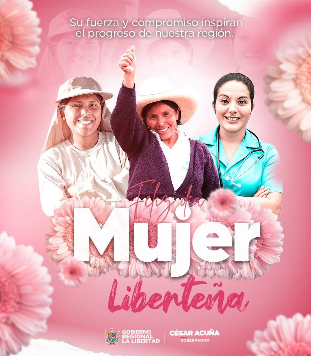 En La Libertad, las mujeres son el pilar de nuestra sociedad. Madres, hijas, emprendedoras, profesionales y líderes que con su esfuerzo construyen un futuro mejor. Desde el Gobierno Regional, conmemoramos su lucha, su resistencia y el derecho a una vida con más oportunidades. #8M