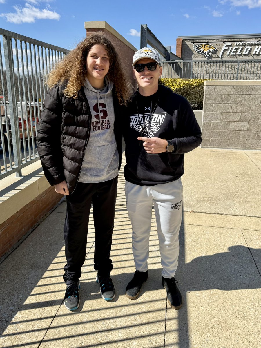 Lincoln Watkins (@lincolnwatkins_) on Twitter photo I had a great visit at Towson today. Thank you for the invite!
<a href="/Coach_TPhelps/">Tyler Phelps</a> @neugs1288 <a href="/Towson_FB/">Towson Football</a> <a href="/PeteShinnick/">Pete Shinnick</a> <a href="/CoachDJSteward/">DJ Steward</a>
<a href="/SevernFBRecruit/">Severn FB Recruit</a> <a href="/DeeBallard15/">demetrius ballard</a> I had a great visit at Towson today. Thank you for the invite!
<a href="/Coach_TPhelps/">Tyler Phelps</a> @neugs1288 <a href="/Towson_FB/">Towson Football</a> <a href="/PeteShinnick/">Pete Shinnick</a> <a href="/CoachDJSteward/">DJ Steward</a>
<a href="/SevernFBRecruit/">Severn FB Recruit</a> <a href="/DeeBallard15/">demetrius ballard</a>