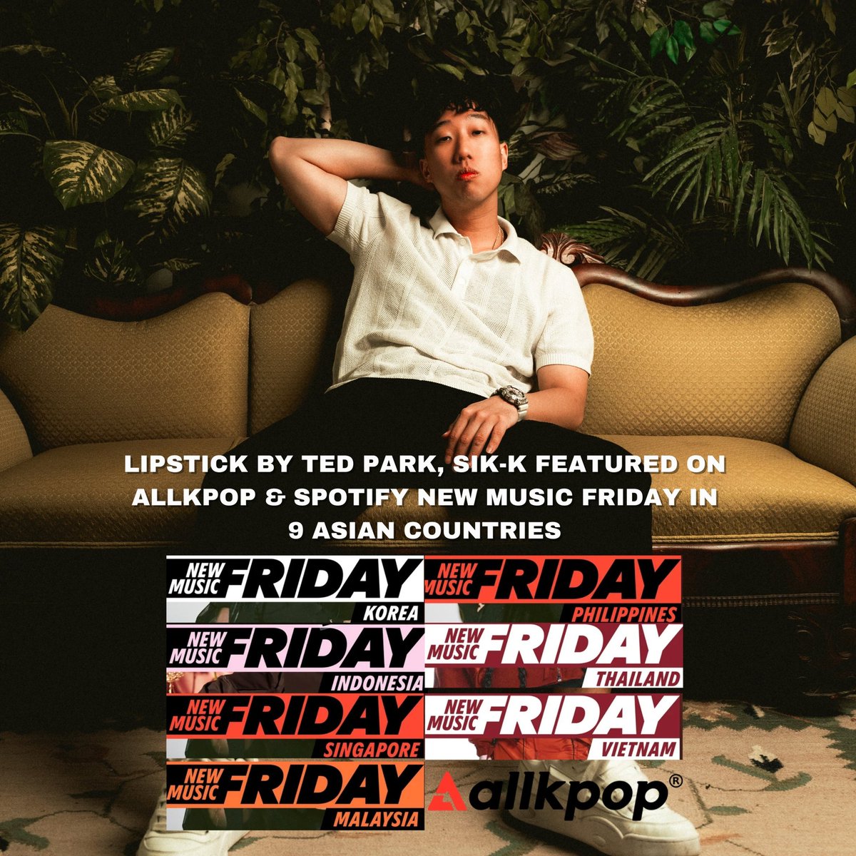 Woke up to Lipstick (with Sik-k) on <a href="/Spotify/">Spotify</a> New Music Friday in 9 countries and <a href="/allkpop/">allkpop</a> exclusive interview 💄❤️ thank you <a href="/spotifyartists/">Spotify for Artists</a> and my MV sponsor <a href="/doubleup_app/">DoubleUp</a> 🖤 allkpop.com/article/2025/0…