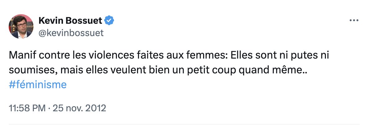 BlasterJules's tweet image. Suite à la publication de cet article sur @blast_france, @kevinbossuet s’est courageusement mis à effacer certains tweets, difficiles à assumer il faut le dire, que nous avons déterrés. C’est pas très sport et c’est surtout inutile, on a des captures d’écran. Quelques exemples.