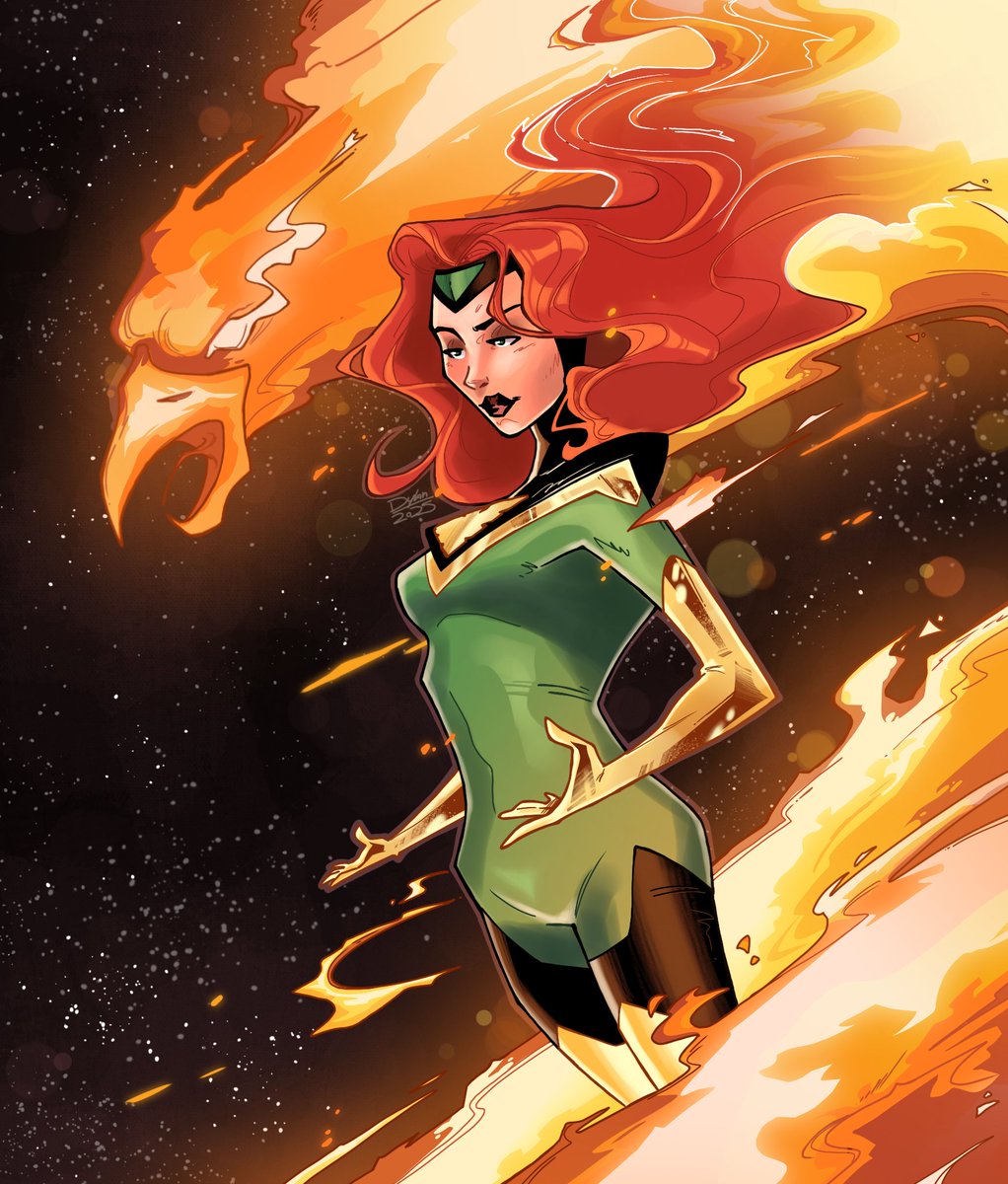 Sharing my Jean Grey/ Phoenix art here as well bc instagram quality sucks🥴🥴