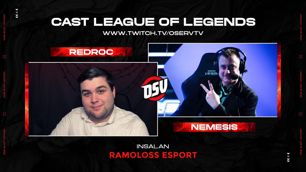 La soirée ne fait que commencer ! 😄

On finit par le cast de Ramoloss Esport à l'<a href="/insalan/">InsaLan</a> League Of Legends ! 💪

Twitch : OservTV
🎙️<a href="/RedRocW/">RedRoc</a> &amp; <a href="/caster_nemesis/">Némesis_Cast</a>
Actuellement en Round 3 du Lower Bracket, pas le droit de perdre ! 😯
#OSVWIN