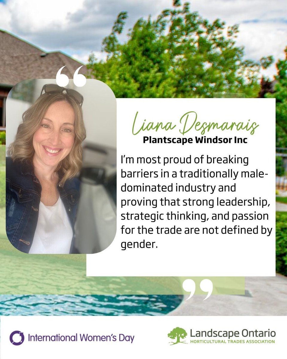 🌿 Landscape Ontario is proud of all of the incredible women transforming the landscape and horticulture industry. Today we honour their achievements and amplify their voices, paving the way for future generations. Together, we can nurture a more inclusive and vibrant industry.