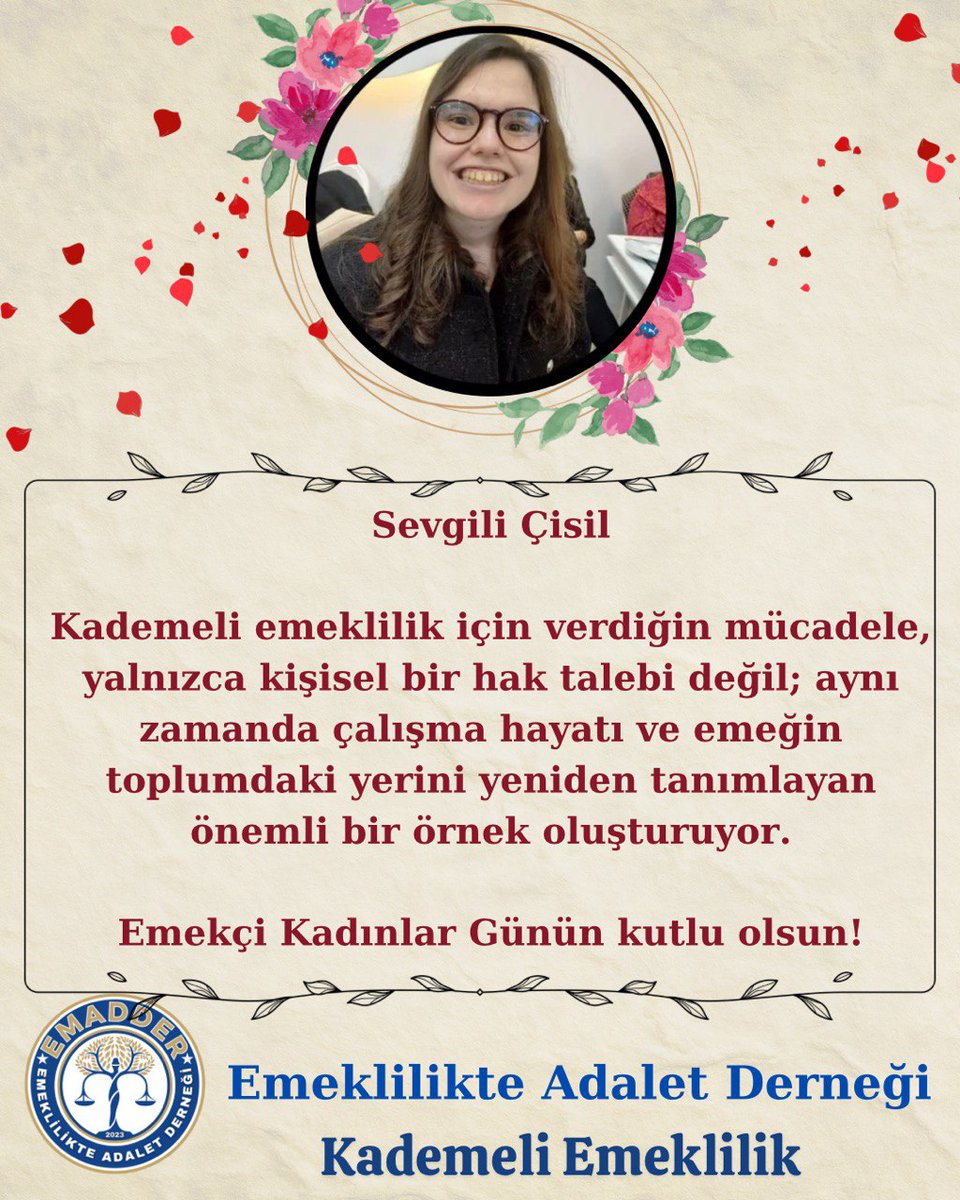 Teşekkür ederiz Çisil Kopan

<a href="/CisilKopan/">Çisil Kopan</a>
<a href="/EmadDernegi/">EMEKLİLİKTE ADALET DERNEĞİ ⚖️</a>
<a href="/mihribanugurluu/">Mihriban UĞURLU ⚖️</a>
#SabrınSonuKademe