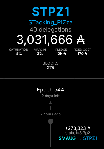 STPZ1 - STacking PiZza cardano pool tweet media