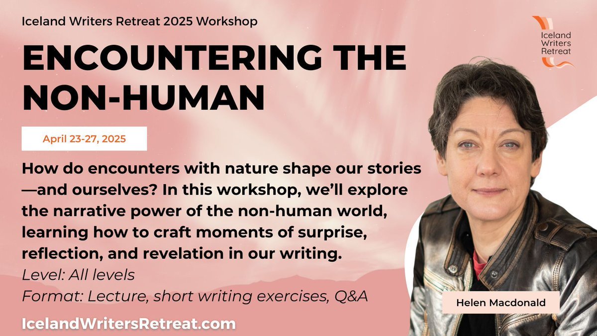 Writing about nature? 🌿 Learn how to bring personal encounters with the natural world to life at the Iceland Writers Retreat. Register now: buff.ly/4jI6ArW #EcoWriting <a href="/HelenJMacdonald/">Helen Macdonald</a>