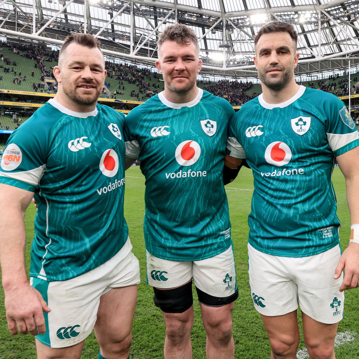 Munsterrugby's tweet photo. Three @IrishRugby legends. 

Hard luck to Ireland today, left it all out there but not to be against a quality French side. 

#SUAF ☘️ https://t.co/czNXRudPS2