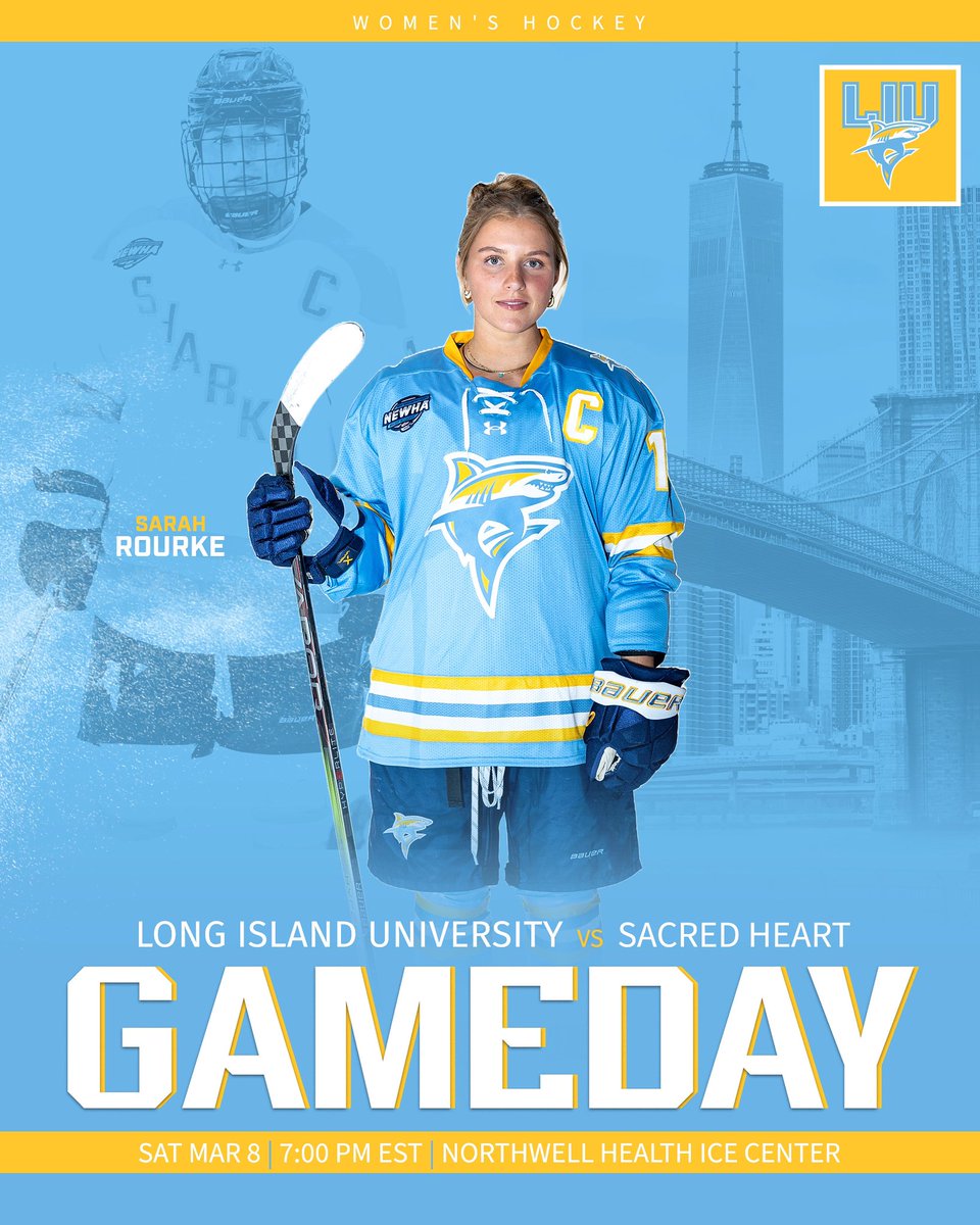 It’s Championship GAMEDAY #FinsUp🦈 

🆚Sacred Heart
⏰7:00pm
📍Northwell Health Ice Center
📺ESPN+