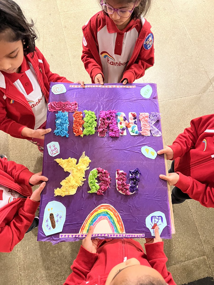 Today the Rainbows were thinking about being thankful and the members of our community who make the community a better place. They created a giant thankyou card and decided to give it to Little Stoke Community Café. <a href="/Girlguiding/">Girlguiding</a> <a href="/GirlguidingSWE/">Girlguiding SWE</a> <a href="/GirlguidingBSG/">Girlguiding BSG</a> <a href="/GGFromeValley/">Girlguiding Frome Valley division</a>