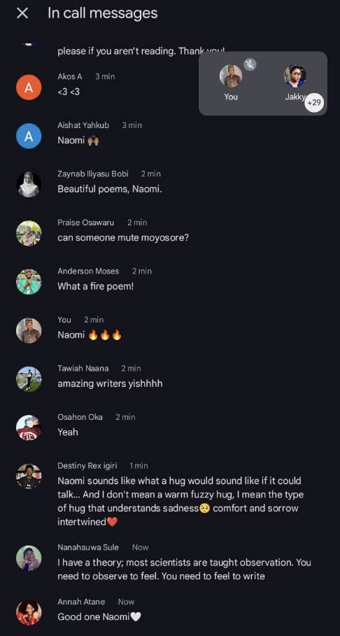 jakkybeefive's tweet image. Thank you to everyone who attended our reading! Turnout was amazing &amp;amp; our readers were brilliant!
My heart is so full, you guys rock!
African Women Poets are fire really! 
Read us!!

@ZainabBobi @_ndutawaweru @Umami_kun @FatihahQuadri @tawiah___ @mawifromthemoon @akosuaZah❤️