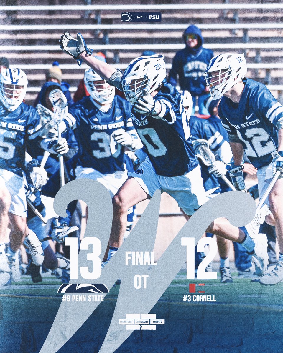 PennStateMLAX's tweet image. TEAM WIN 🤝 ROAD RANKED W

Road dub in overtime 🚨🚨🚨

#WeAre
