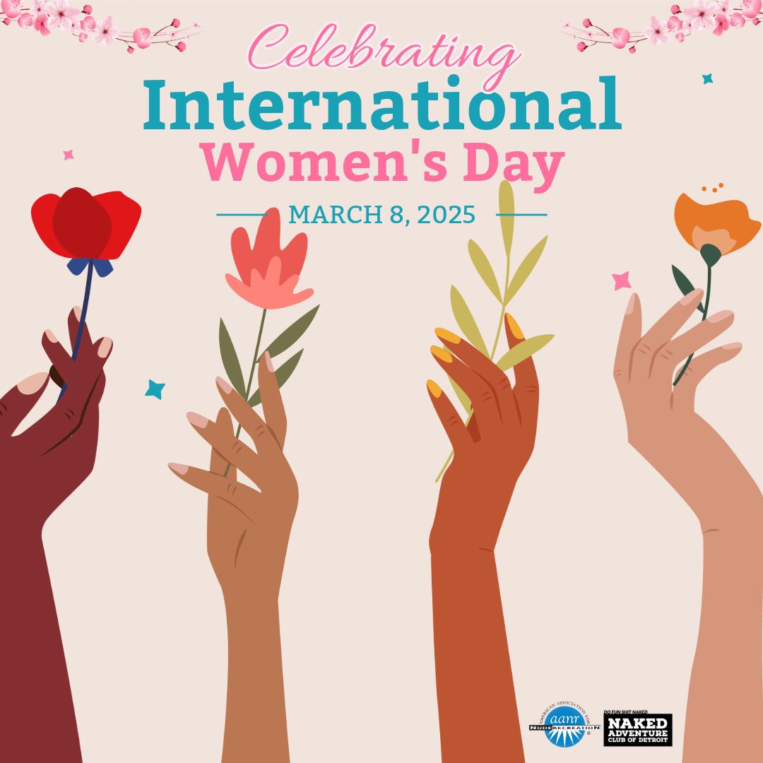 On International Women’s Day, let’s empower women to embrace naturism with confidence, celebrating body freedom, self-love, and the beauty of being unapologetically themselves. NACD is a safe space for women to do exactly this! #bodypositive #NACDwomen #womensday #getNACD