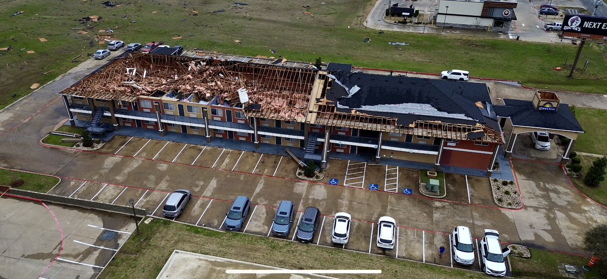 Lauren Crawford (@laurenacrawford) on Twitter photo Drone shots from <a href="/ulysses_romero/">Ulysses S. Romero</a> in Ellis County of the Days Inn hotel storm damage off I-45. <a href="/CBSNewsTexas/">CBS News Texas</a> Drone shots from <a href="/ulysses_romero/">Ulysses S. Romero</a> in Ellis County of the Days Inn hotel storm damage off I-45. <a href="/CBSNewsTexas/">CBS News Texas</a>
