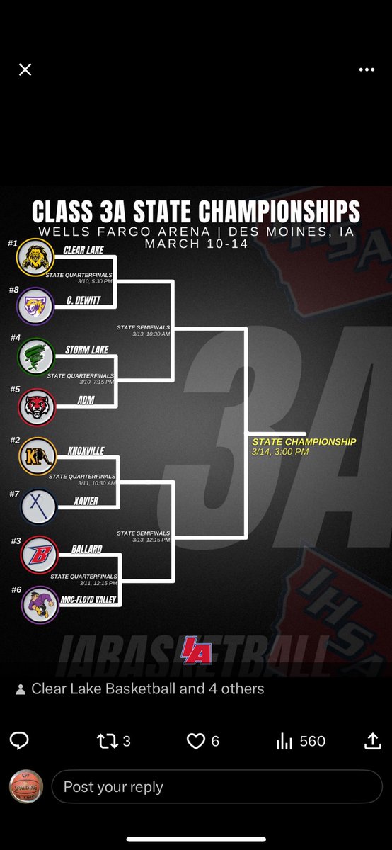 Reminder that boys play at Wells on Monday at 5:30.  You can get your tickets at hyveetix.evenue.net/events/BB