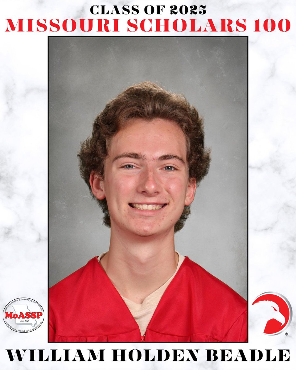 nixaschools's tweet image. 🎉 Nixa High School senior William Holden Beadle has been selected for the 2025 Missouri Scholars 100, a statewide program that honors 100 of Missouri&apos;s top academic students in this year&apos;s graduating class. 🦅