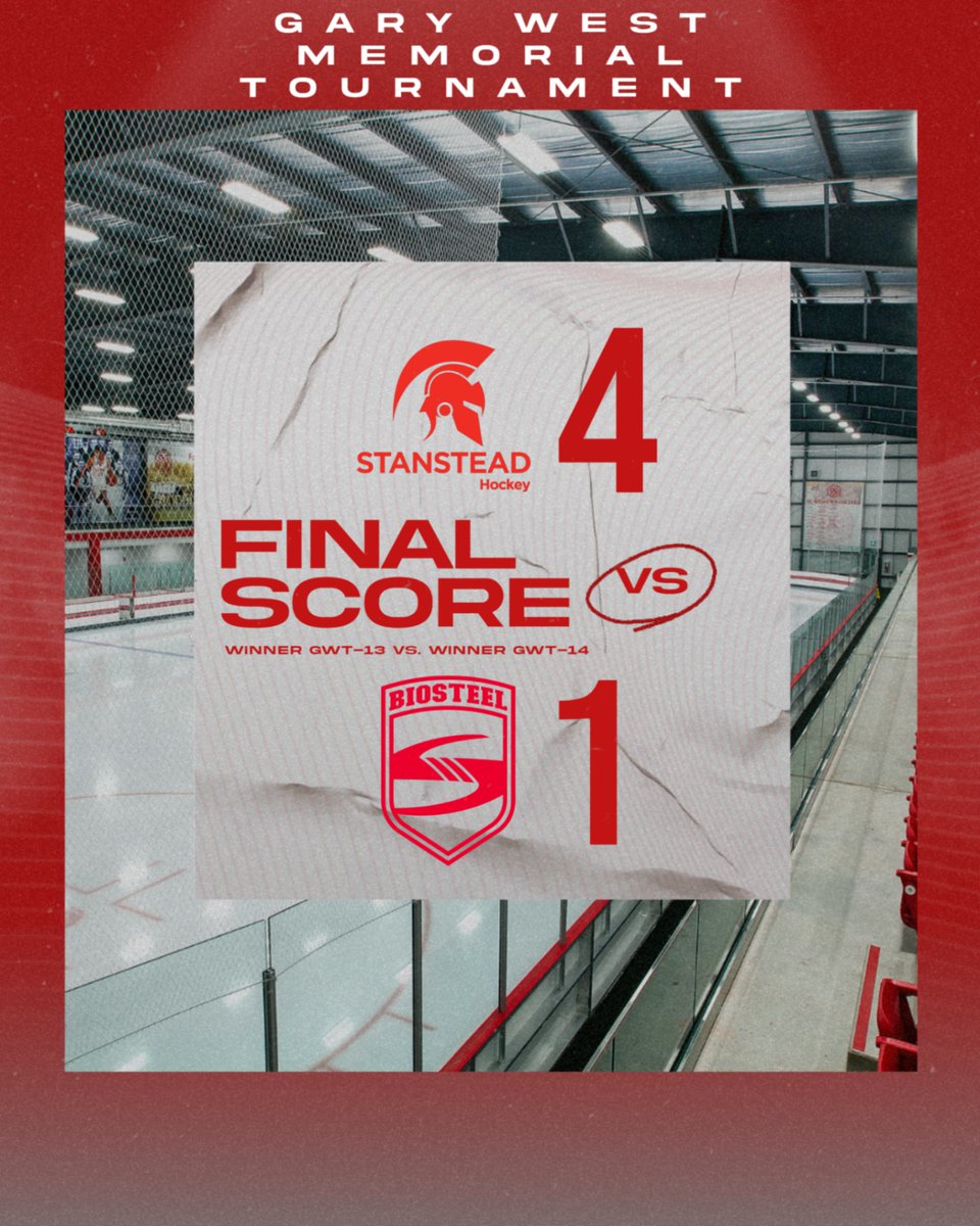 Game 18 at #GaryWestMemorialTournament is Final! <a href="/stanstead1872/">Stanstead College</a> takes it 4-1 over <a href="/BioSteelAcademy/">Biosteel Sports Academy</a>.
Congratulations to <a href="/stanstead1872/">Stanstead College</a> on winning this years Gary West Memorial Hockey Tournament!