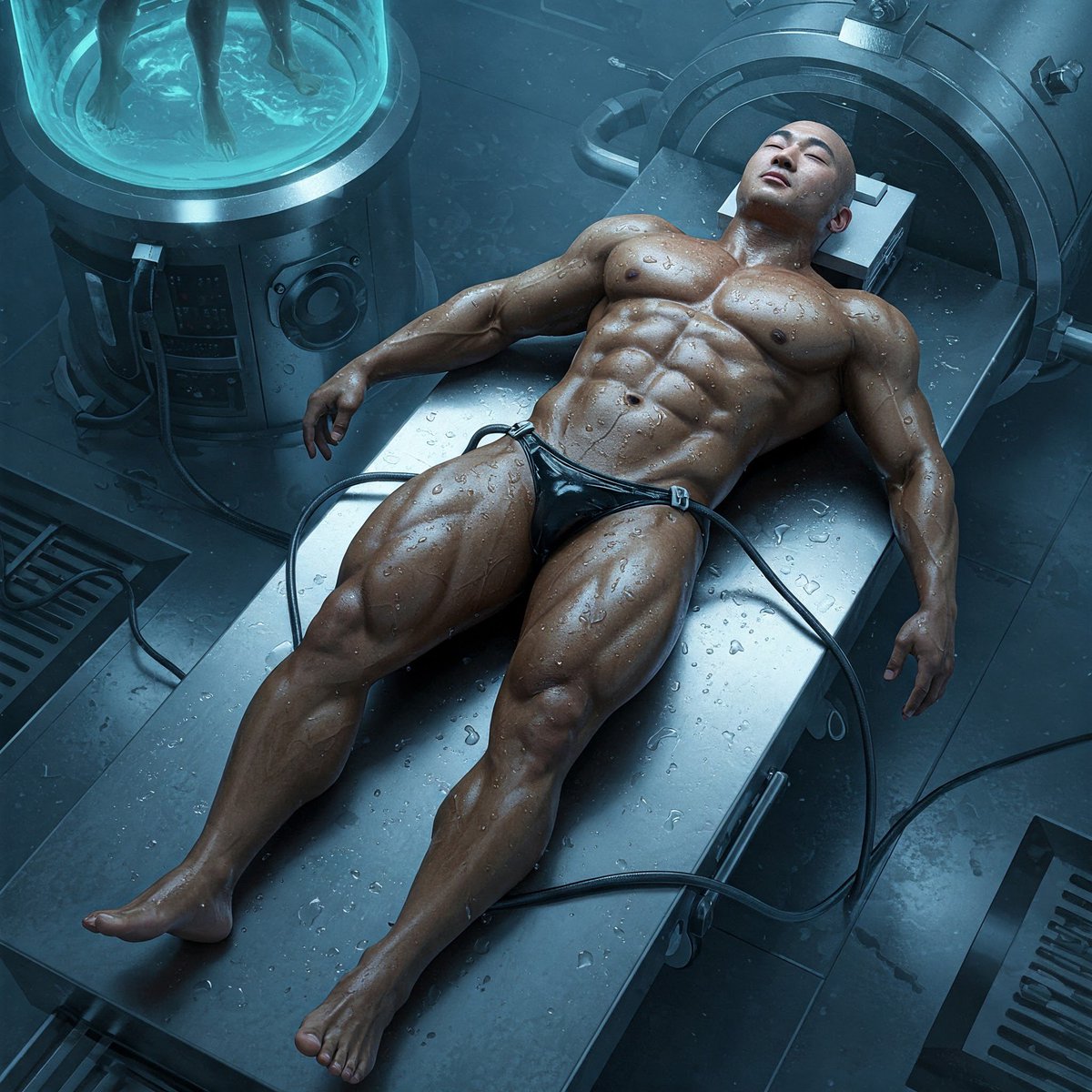 When growing process is finished. The bodies are pull out of the tank and functional uploading starts