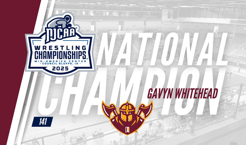NJCAAWrestling's tweet photo. 1⃣4⃣1⃣🏆

Gavyn Whitehead of Indian Hills is the 2025 #NJCAAWrestle Men's Champion!

https://t.co/euLXtr3JZ0 https://t.co/5XsC34qLXm