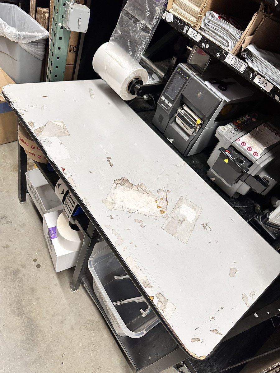 BrandonAtTarget's tweet image. Today, I gave our pack stations a long overdue deep clean! My arms are a little sore from the scraping, but the results are fire. Here are some before and afters.