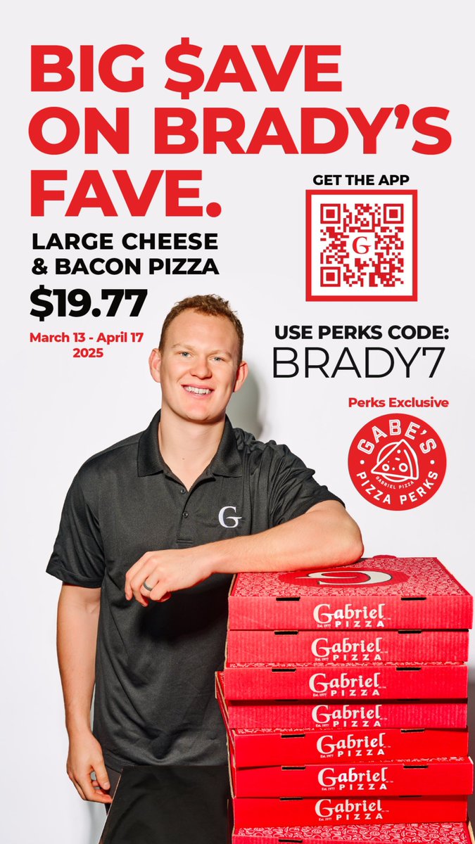 Gabriel Pizza (@gabrielpizza) on Twitter photo LETโS GO!
HERE WE GO!
2 tickets to <a href="/Senators/">Ottawa Senators</a> vs AVS March 20th + A BIG SAVE ON #BRADYSFAVE.
Enjoy Brady Tkachuks fave pizza - Large Bacon & Cheese for just $19.77 Thursday March 13 - April 17
Pizza Perk Exclusive Offer!
Share TO #WIN
#bradysfave #bradydelivers
#gabrielpizza LETโS GO!
HERE WE GO!
2 tickets to <a href="/Senators/">Ottawa Senators</a> vs AVS March 20th + A BIG SAVE ON #BRADYSFAVE.
Enjoy Brady Tkachuks fave pizza - Large Bacon & Cheese for just $19.77 Thursday March 13 - April 17
Pizza Perk Exclusive Offer!
Share TO #WIN
#bradysfave #bradydelivers
#gabrielpizza