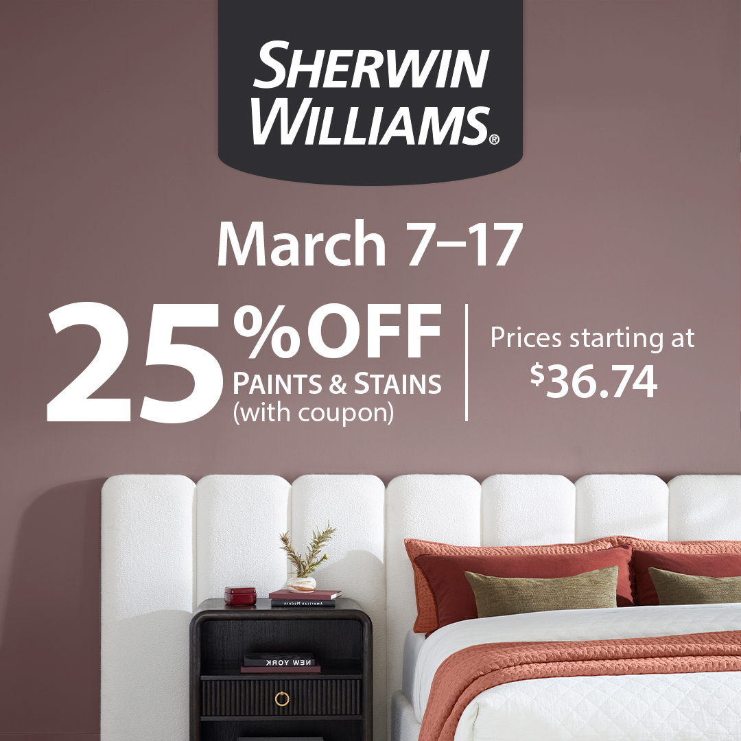 Spring into savings with 25% off paints and stains. Shop now: bit.ly/4i69qpD
.
Offer valid 3/7/25–3/17/25. Some restrictions apply.
