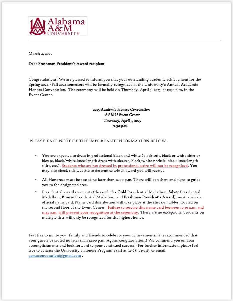 Blessed to receive the Freshman President Award for earning a 4.0 GPA!!