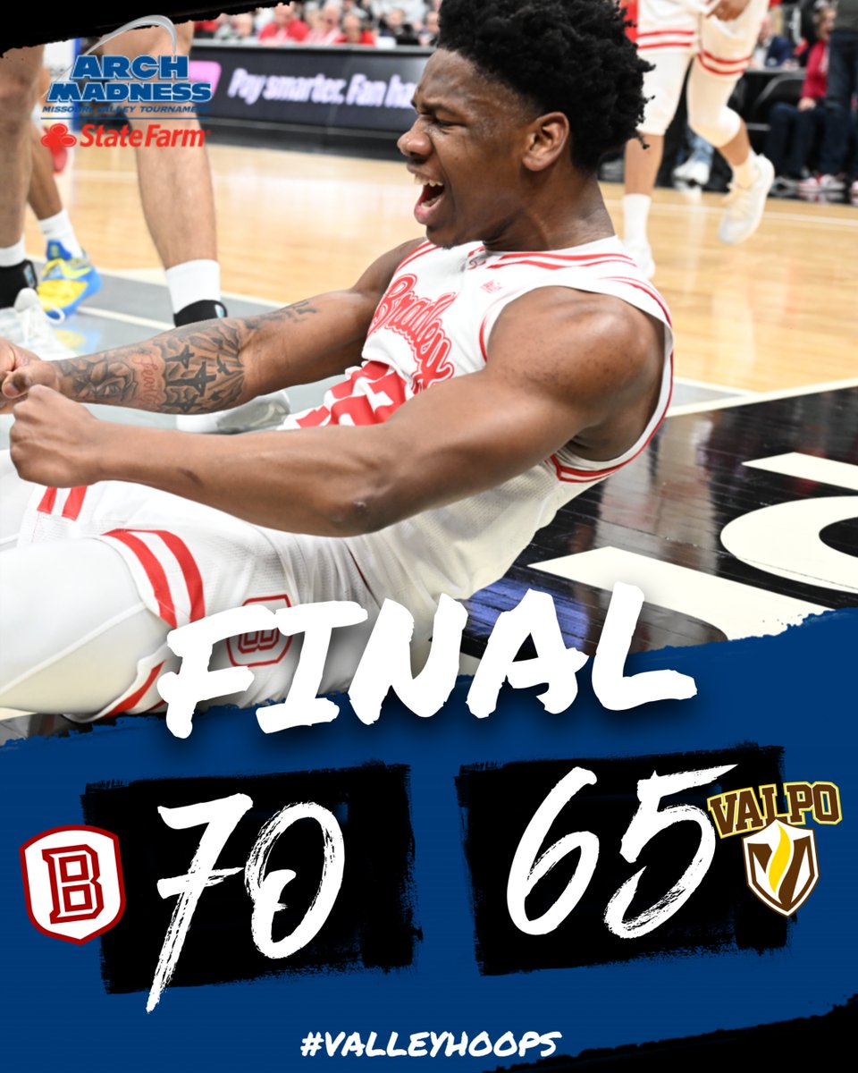 MVC Basketball (@valleyhoops) on Twitter photo THE CHAMPIONSHIP IS CALLINGโผ๏ธ
<a href="/BradleyUMBB/">Bradley Basketball</a> defeat Valparasio in a fight to the end to advance to face Drake tomorrow at 1:15p.m. CT
#ValleyHoops THE CHAMPIONSHIP IS CALLINGโผ๏ธ
<a href="/BradleyUMBB/">Bradley Basketball</a> defeat Valparasio in a fight to the end to advance to face Drake tomorrow at 1:15p.m. CT
#ValleyHoops