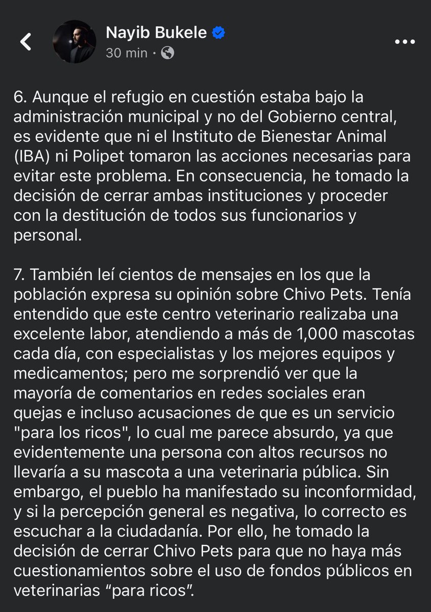 ingmarbatres's tweet photo. POLIPET, @ibaelsalvador y @chivopets serán cerrados, las razones las explicó @nayibbukele a través de Facebook. https://t.co/rMVJYyEzuB