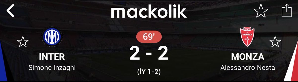 İnter - Monza maçının 4.5 gol üstüne 15.000k bastım. Kazanırsak fav atan 2 takipçime 1000₺ verelim