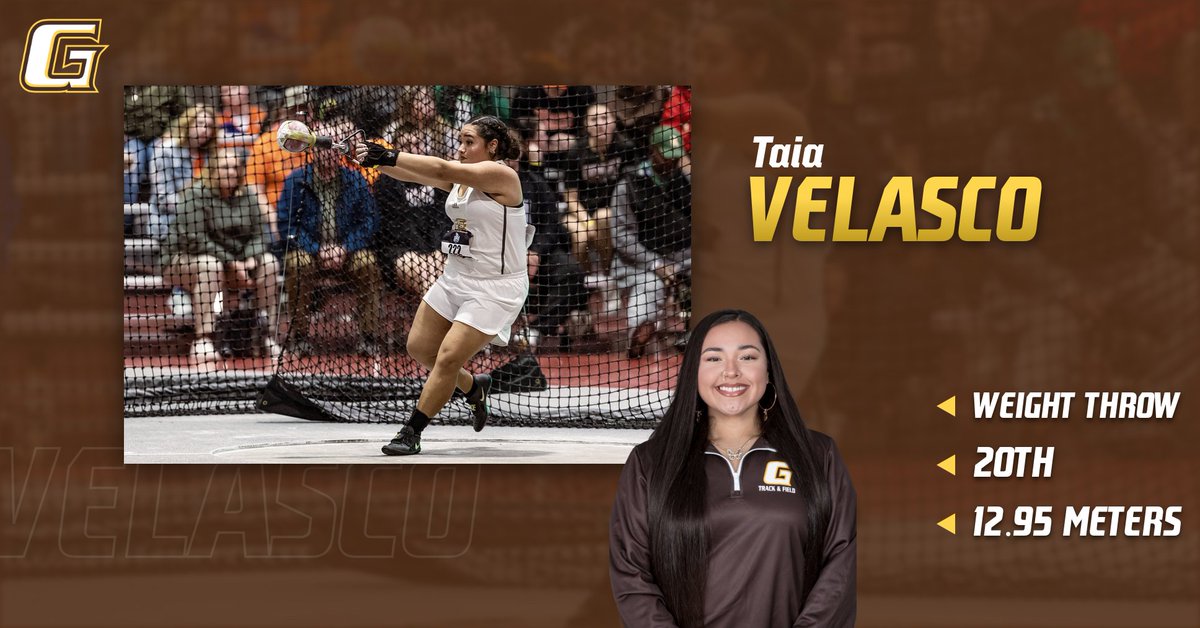 Broncbuster Athletics (@sportsbuster) on Twitter photo Taia Velasco finished 20th in the Womens Weight Throw with a distance of 12.95m (42’ 6”) at the NJCAA Indoor Nationals in Lubbock, TX.
Link: live.pttiming.com/?mid=7609
<a href="/gccc_xctf/">GCCC XC/Track</a> Taia Velasco finished 20th in the Womens Weight Throw with a distance of 12.95m (42’ 6”) at the NJCAA Indoor Nationals in Lubbock, TX.
Link: live.pttiming.com/?mid=7609
<a href="/gccc_xctf/">GCCC XC/Track</a>