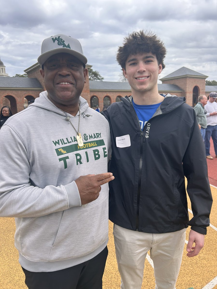 CullenBurch26's tweet image. Fun day today at W&M junior day with some @DRWildcatFB teammates! Great to see the energy The Tribe brings to spring game and practice! Look forward to getting back on campus. Thanks @CoachMikeLondon @CoachOctober @supe_jones @DillonBryant_ @WMTribeFootball