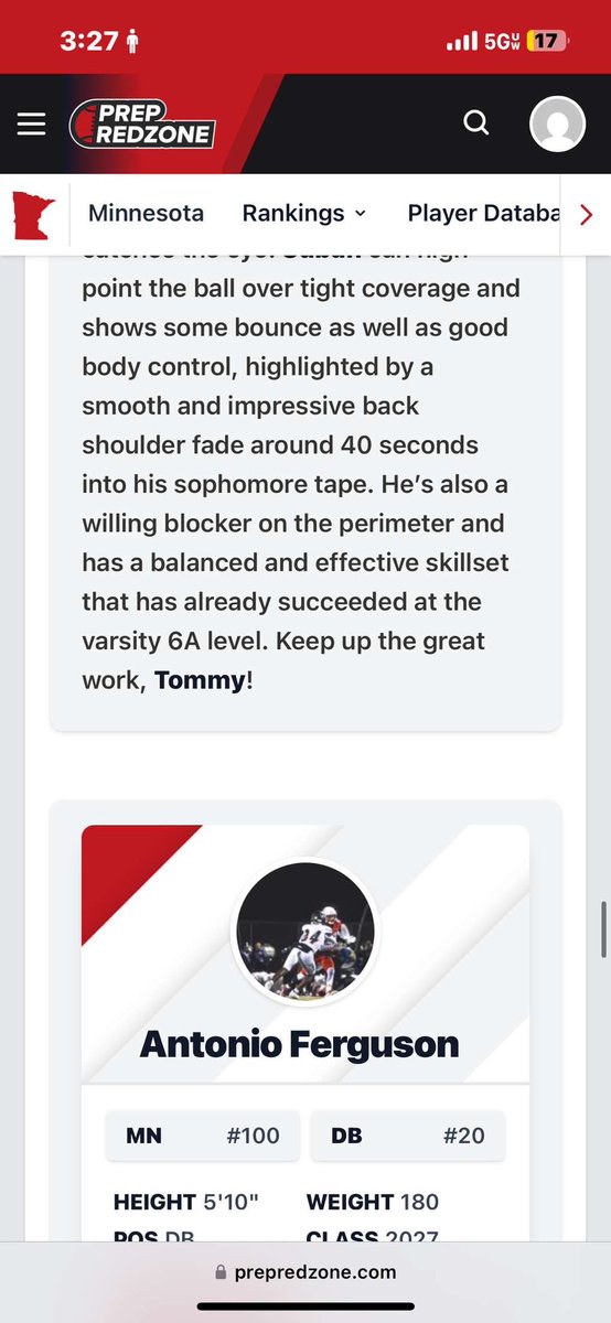 Tommy Subah (@subahtommy) on Twitter photo Thank you <a href="/OJW_Scouting/">PrepRedzone Oliver</a> <a href="/PrepRedzoneMN/">Prep Redzone Minnesota</a> for the write up
<a href="/CoachRyanKing/">Ryan King</a> <a href="/CoachVarp/">Coach Varpness</a> Thank you <a href="/OJW_Scouting/">PrepRedzone Oliver</a> <a href="/PrepRedzoneMN/">Prep Redzone Minnesota</a> for the write up
<a href="/CoachRyanKing/">Ryan King</a> <a href="/CoachVarp/">Coach Varpness</a>