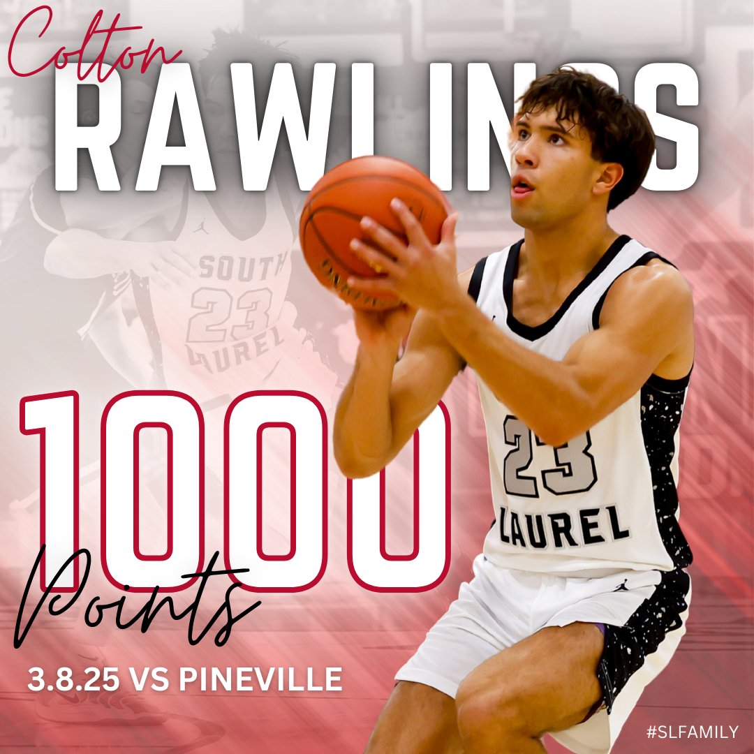 CONGRATULATIONS COLTON RAWLINGS - the newest member of the 1000 point club!!! Way to go, Colton!!

#slfamily #StrongAsSteele