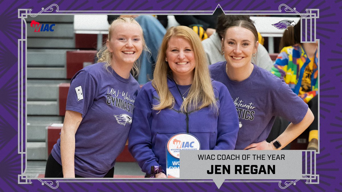 Head Coach Jen Regan is the 2025 WIAC Coach of the Year! This is the third time Coach Regan has been named the league's Coach of the Year and fifth time a UWW head coach has earned the honor in program history!