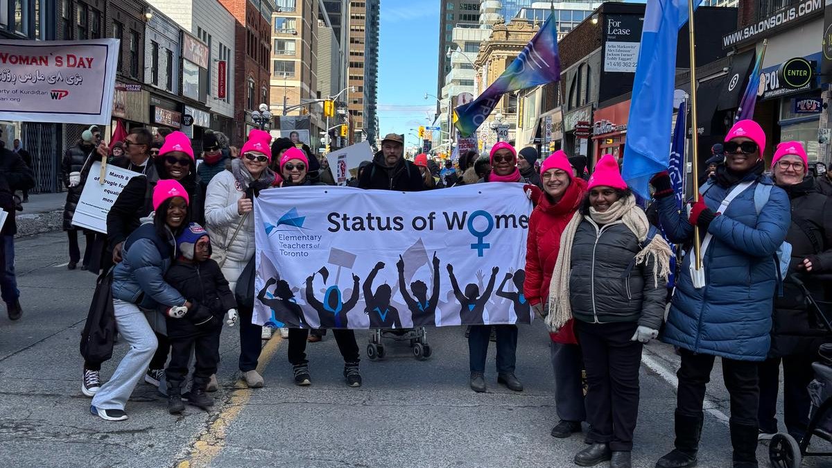 📢 The Elementary Teachers of Toronto and our Status of Women committee joined allies today to show our collective power! 💪

We stand against hate, fight for equity, and resist attacks on workers’ rights—from the U.S. to Canada.

🔥 Together, we rise. #IWD2025 #Solidarity #ETT