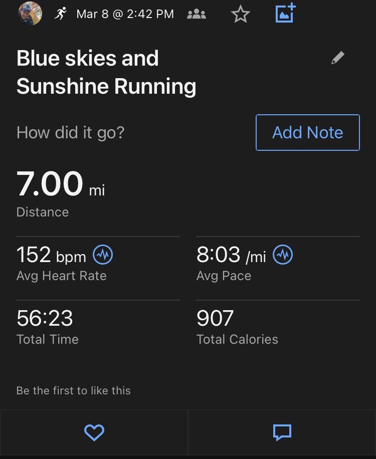 Sunshine and Blue Sky kind of day to splash in the slush and puddles of melting snow on this Saturday afternoon. My shoes might have gotten completely drenched on my 7 mile run, but was completely worth it!!