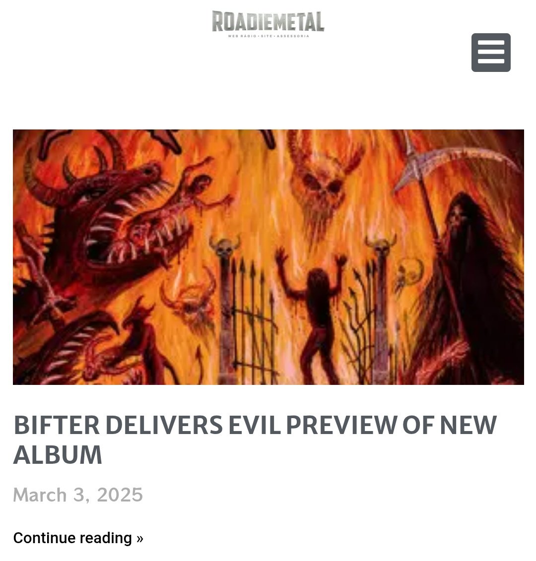 BIFTER in Brazil! Roadie Metal:

(Trans. from Portuguese) "Dirty guitars with slight modern touches, a drumbeat with a bass that hammers just the right amount...with demonic vocals, reminding a bit of Celtic Frost, but a bit more demonic! A gem"

roadie-metal.com/bifter-entrega…