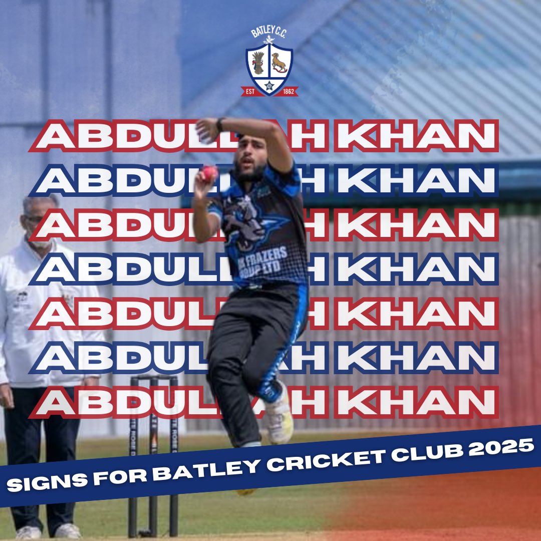 We’re delighted to announce the signing of young talent Abdullah Khan from East Bierley!

A skilled opening bowler with successful spells at Baildon and Undercliffe, Abdullah brings valuable experience and energy to our squad.

A fantastic addition to the team!