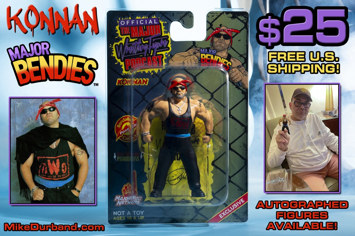 Mike Durband Productions (@mikedurband) on Twitter photo Get the #Konnan #MajorBendies figure now for just $25 w/ FREE U.S. SHIPPING at MikeDurband.com!
<a href="/Konnan5150/">Konnan</a> <a href="/K100Konnan/">K100 w/ Konnan & Disco</a> <a href="/TheRealDisco/">Glenn Gilbertti</a>
#nWo #Wolfpac #WCW Get the #Konnan #MajorBendies figure now for just $25 w/ FREE U.S. SHIPPING at MikeDurband.com!
<a href="/Konnan5150/">Konnan</a> <a href="/K100Konnan/">K100 w/ Konnan & Disco</a> <a href="/TheRealDisco/">Glenn Gilbertti</a>
#nWo #Wolfpac #WCW