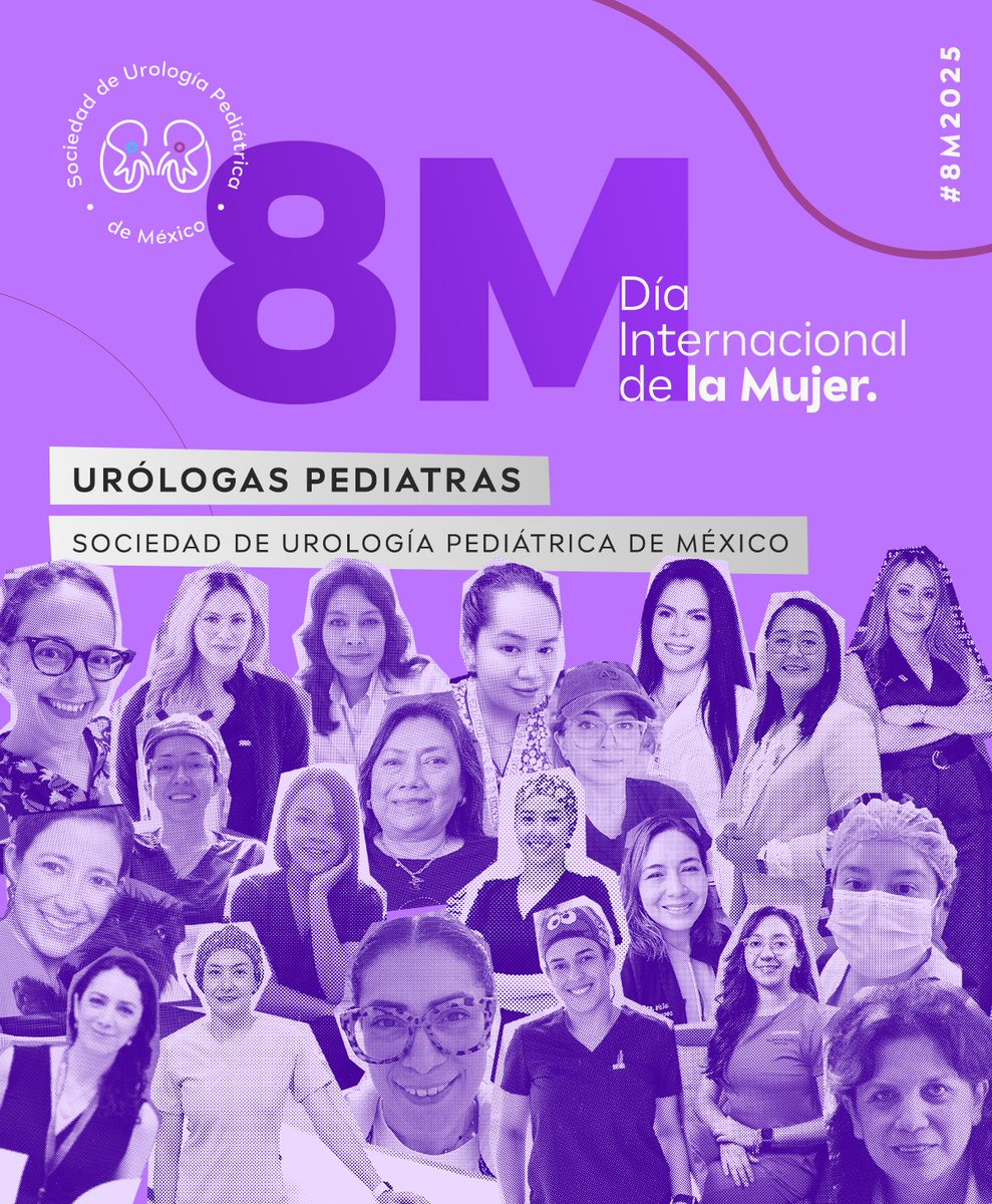 SocUroPedMx's tweet image. #8M2025 Hoy queremos reconocer a nuestras socias y colegas Urólogas Pediatras, quienes con dedicación, conocimiento y vocación día a día contribuyen a la mejora de nuestra sociedad.

Conmemoramos la resistencia, el coraje, y la determinación de quienes las precedieron✨🙌🏽 #8Marzo