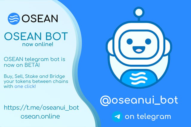While finalizing the process to get our first boat in the water, we proudly release the beta version of our bot.

👇
t.me/oseanui_bot

It has never been easier to interact with $OSEAN contracts with just 1 click!!

All aboard !!!⛵️