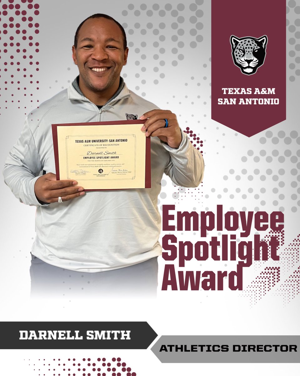 I’m truly honored to have received the Texas A&amp;M University-San Antonio Employee Spotlight Award! This honor reflects the incredible support and collaboration of my team and amazing colleagues - It’s a privilege to work alongside such dedicated individuals! #BuildingChampions