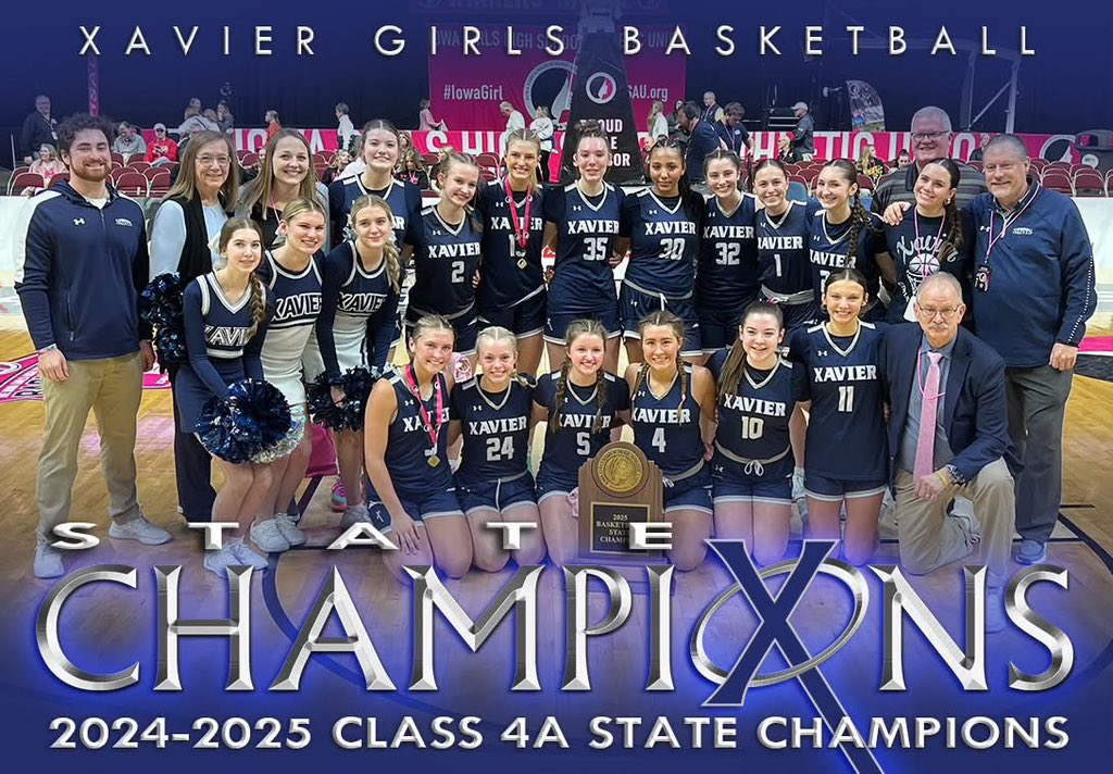 SAINTS ARE STATE CHAMPS!!!! Congratulations to Coach Lilly and XHS Girls Basketball on winning the 2025 Class 4A State Championship! #WeAreXavier #BeXceptional