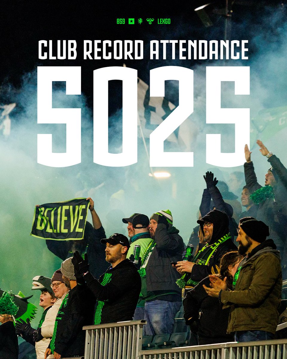 Another milestone reached for our club on this historic night 📈🙌

Thank you to everyone for showing out to our <a href="/LexSCmen/">Lexington Sporting Club Men</a>'s debut in the <a href="/USLChampionship/">USL Championship</a> ‼️💚

#LexGo