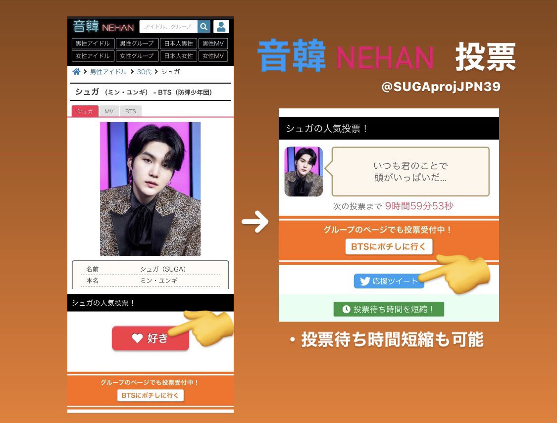 SUGAprojJPN39's tweet photo. HAPPY SUGA DAY 🥳
おはようございます
幸せな気持ちで笑顔の一日をお過ごしくださいね🪷
本日も一緒に🔎✨️お願いします
🐱毎日の🗳️
🔹音韓
⏩️https://t.co/px8s39Pm5y
🔹KPOPJUICE
⏩️https://t.co/UjI8tnmP1y
🔹IDOLCHART(アプリorWeb)
Web⏩️https://t.co/g7PZzuBXwb
#방탄소년단슈가 #슈가 #SUGA #BTSSUGA #シュガ #AgustD
